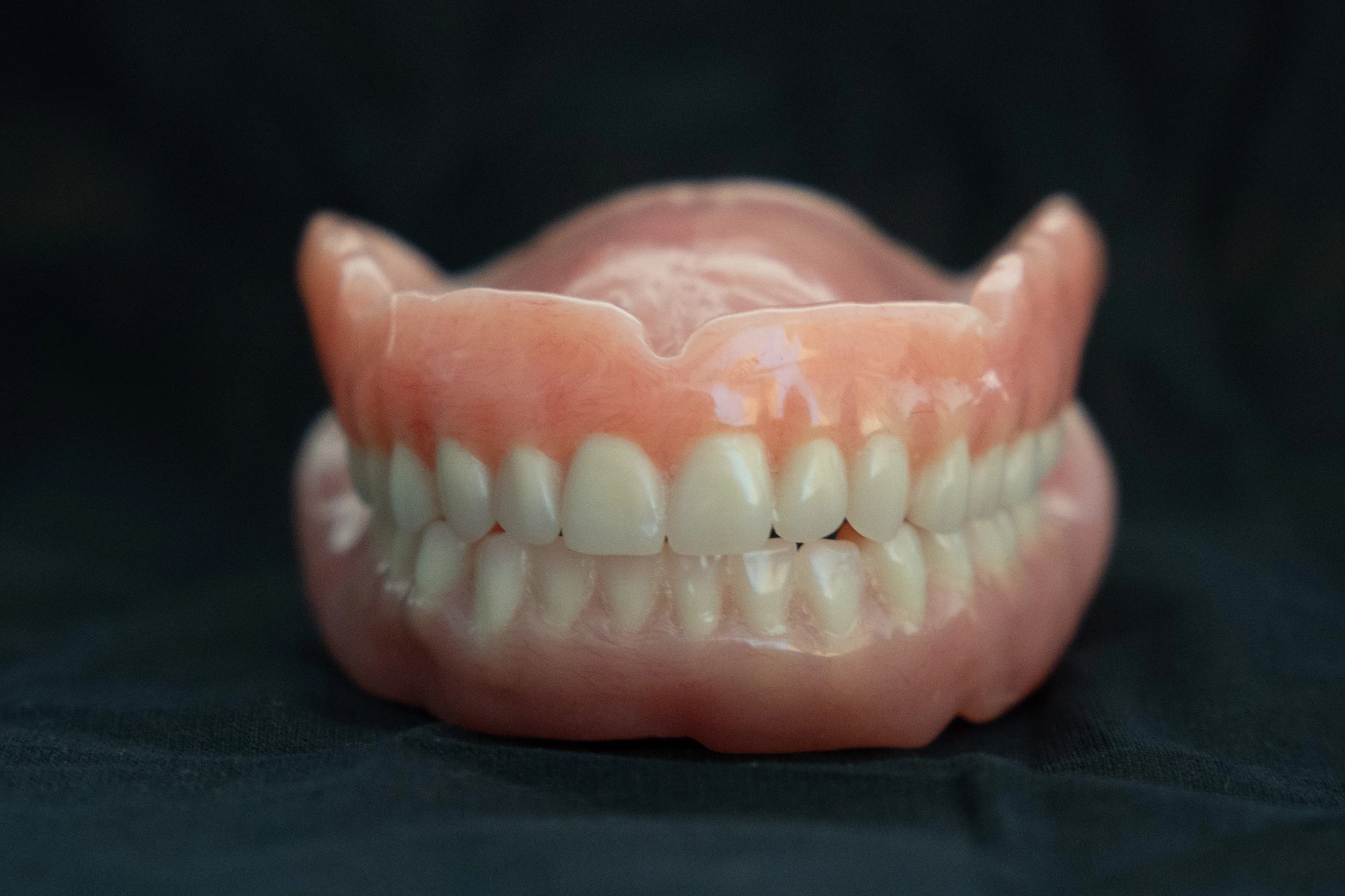 Close up view of a pair of conventional dentures.